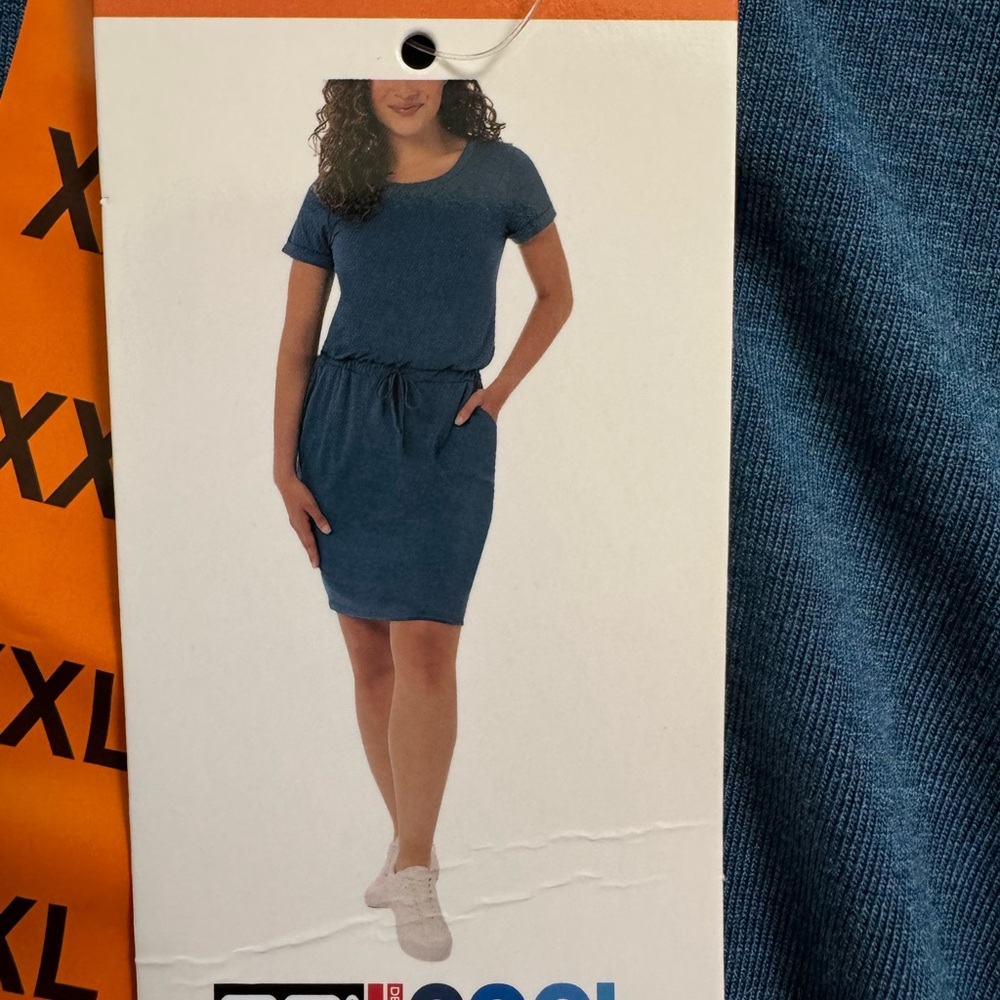 32 Degrees Cool Heather Quiet Teal Casual Dress With Pockets Size XXL NWT - Picture 2 of 7